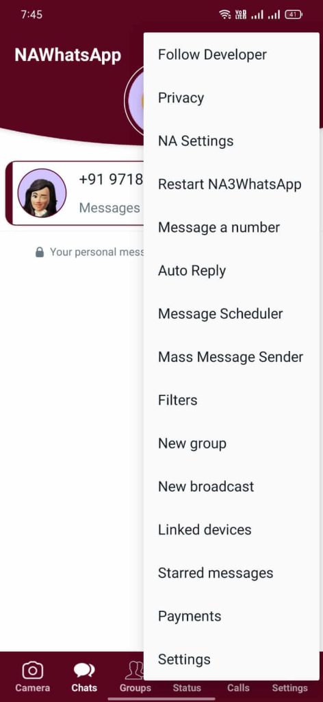 Fitur NA3 WhatsApp