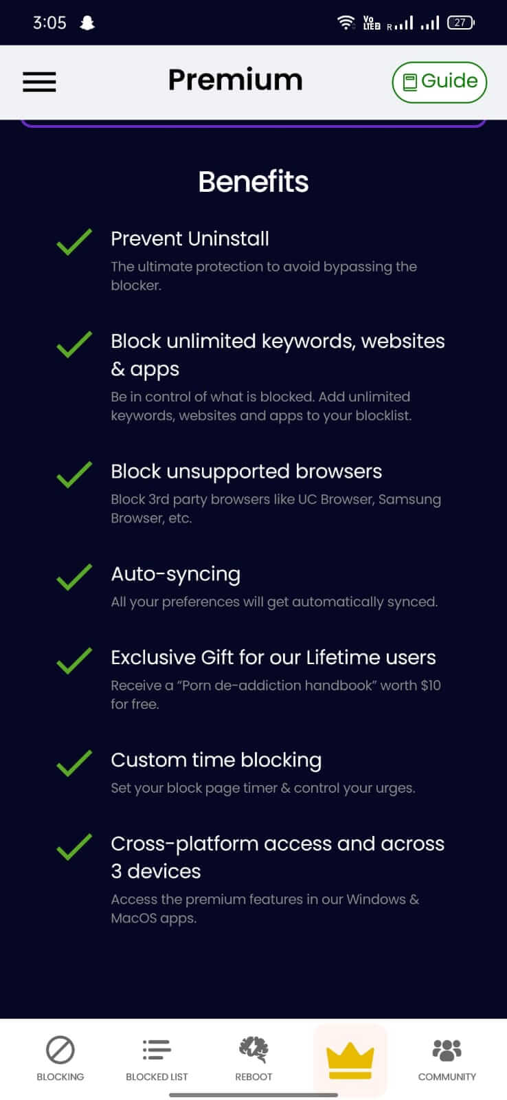 Screenshot BlockerX APK untuk Memblokir Konten yang Mengganggu