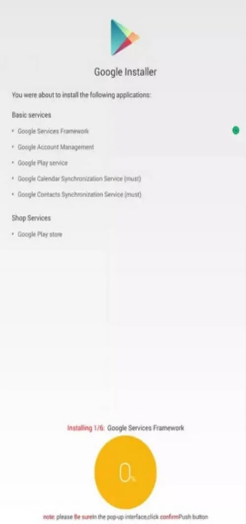 Screenshot Google Installer APK