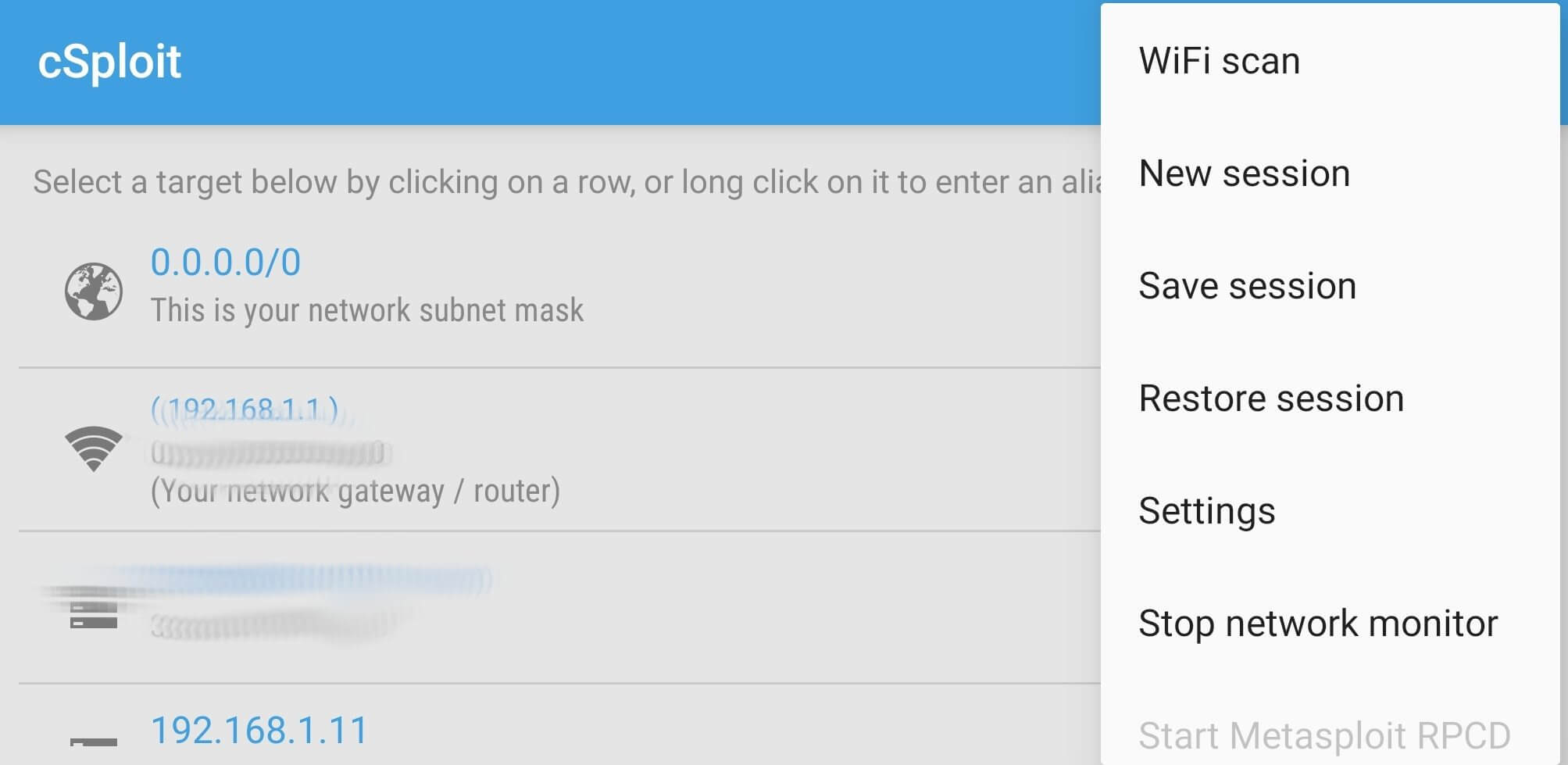 Screenshot cSploit APK v1.6.6