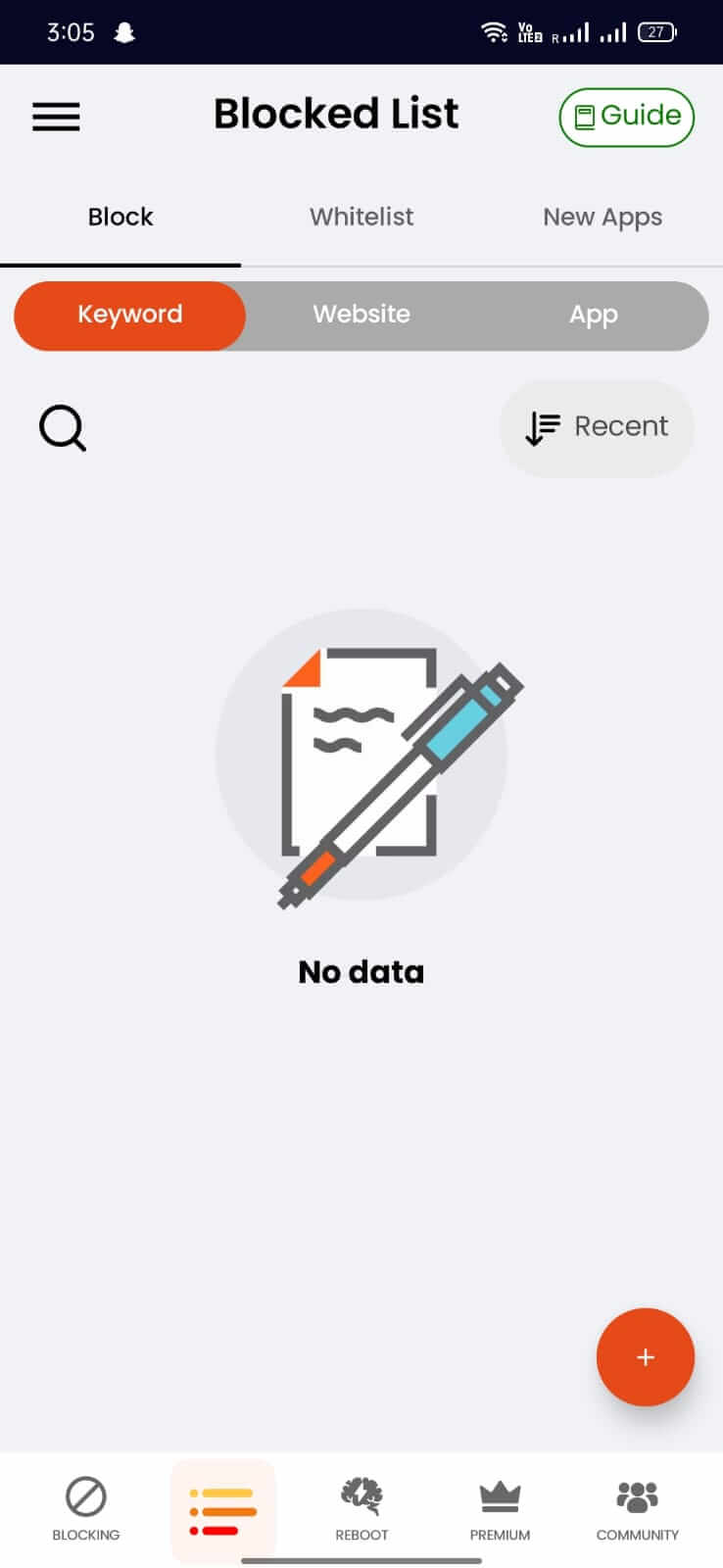 Screenshot BlockerX APK untuk Memblokir Konten yang Mengganggu