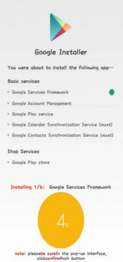 Screenshot Google Installer APK
