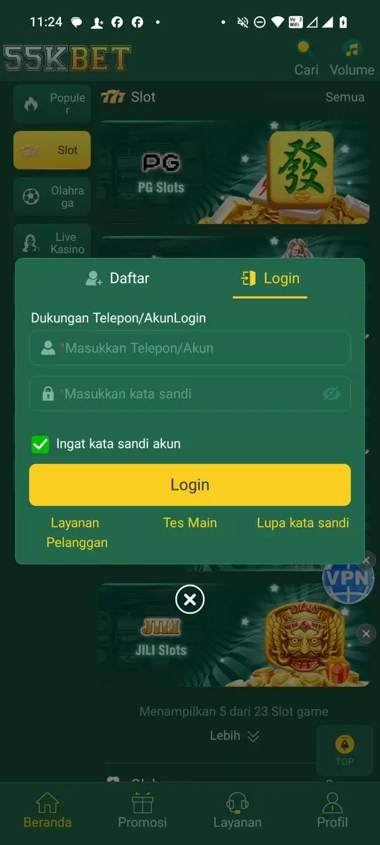 Screenshot 55KBet APK v8.7