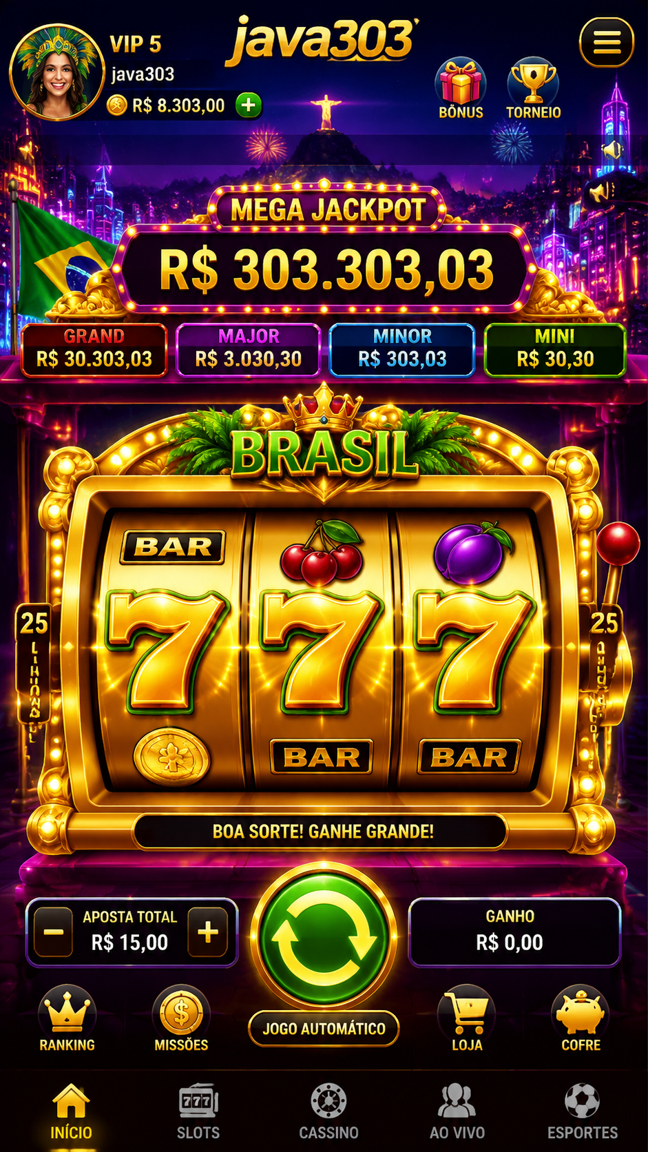 Screenshot Java303 - Game Slot Online Seru dengan Tampilan Modern