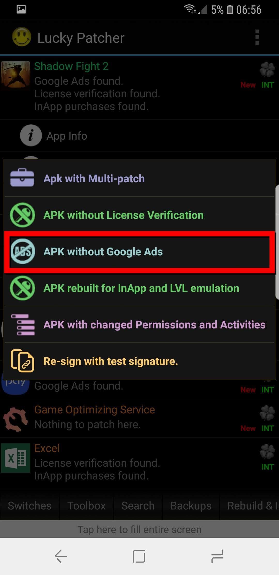 Screenshot Lucky Patcher APK v12.10.3 untuk Android