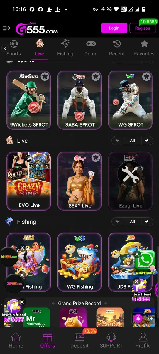 Screenshot G555 APK - Game Kasino dengan Banyak Mode Seru