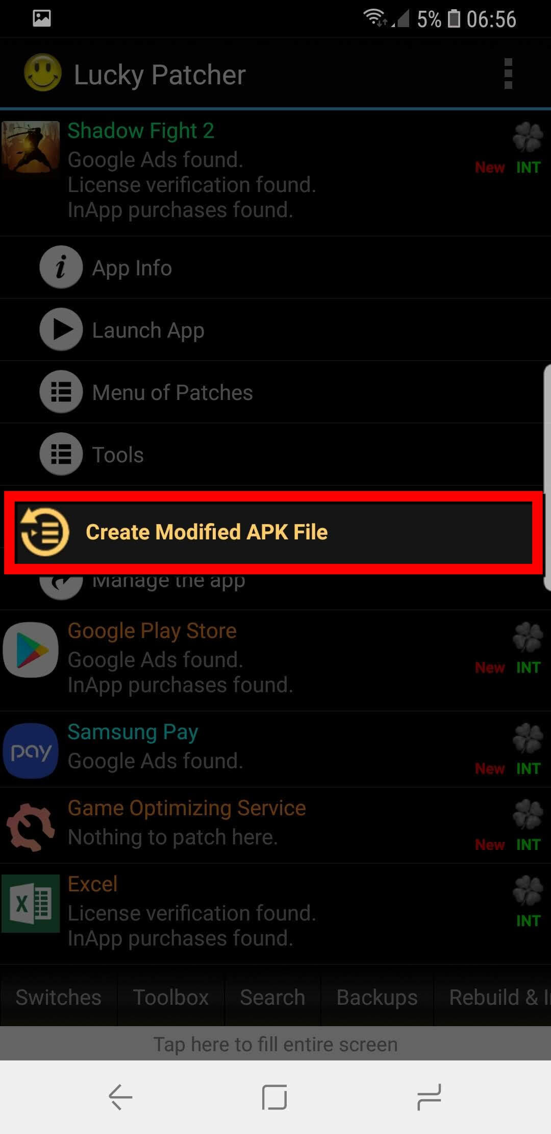 Screenshot Lucky Patcher APK v12.10.3 untuk Android