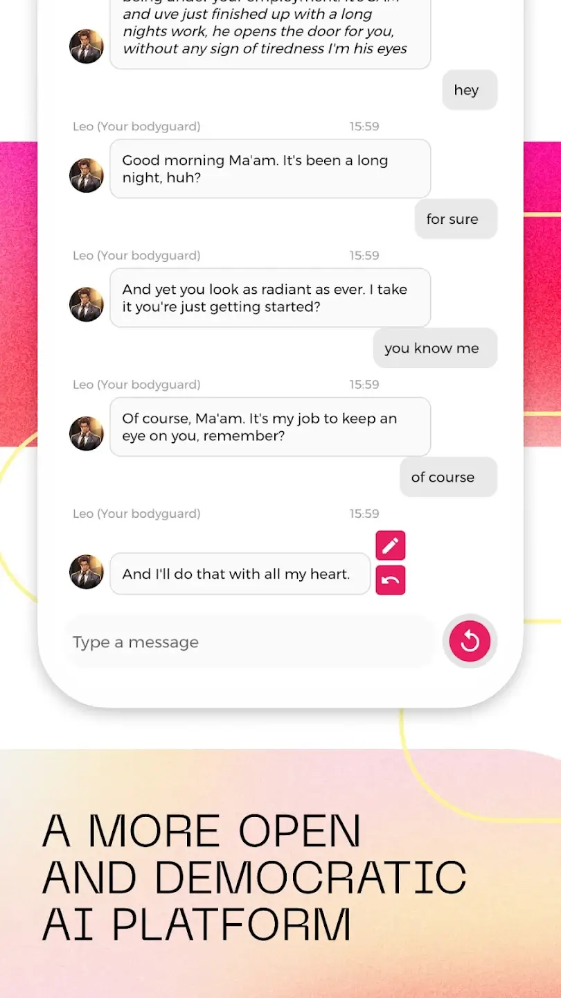 Screenshot Chai APK untuk Chat AI Teman Virtual