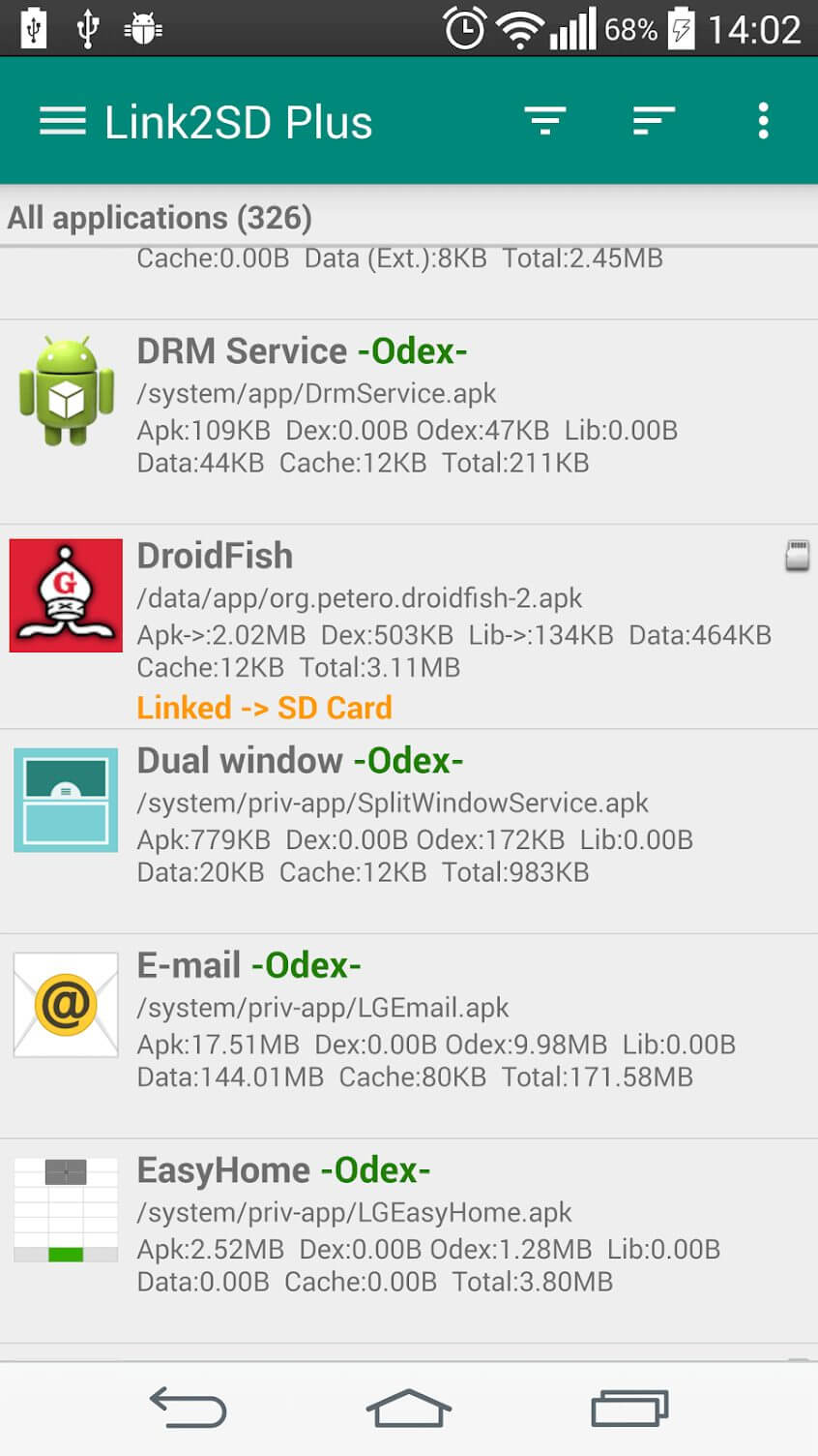 Screenshot Link2SD APK v4.3.4 untuk Manajemen Penyimpanan Android