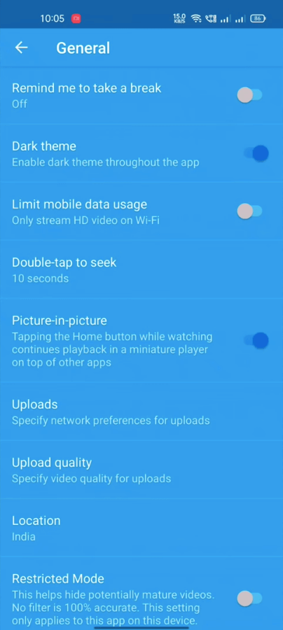 Screenshot YouTube Blue APK v19.21.40