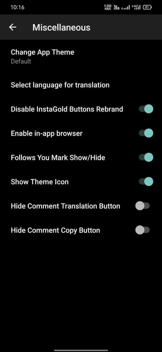 Screenshot Instagram Gold APK v13.00