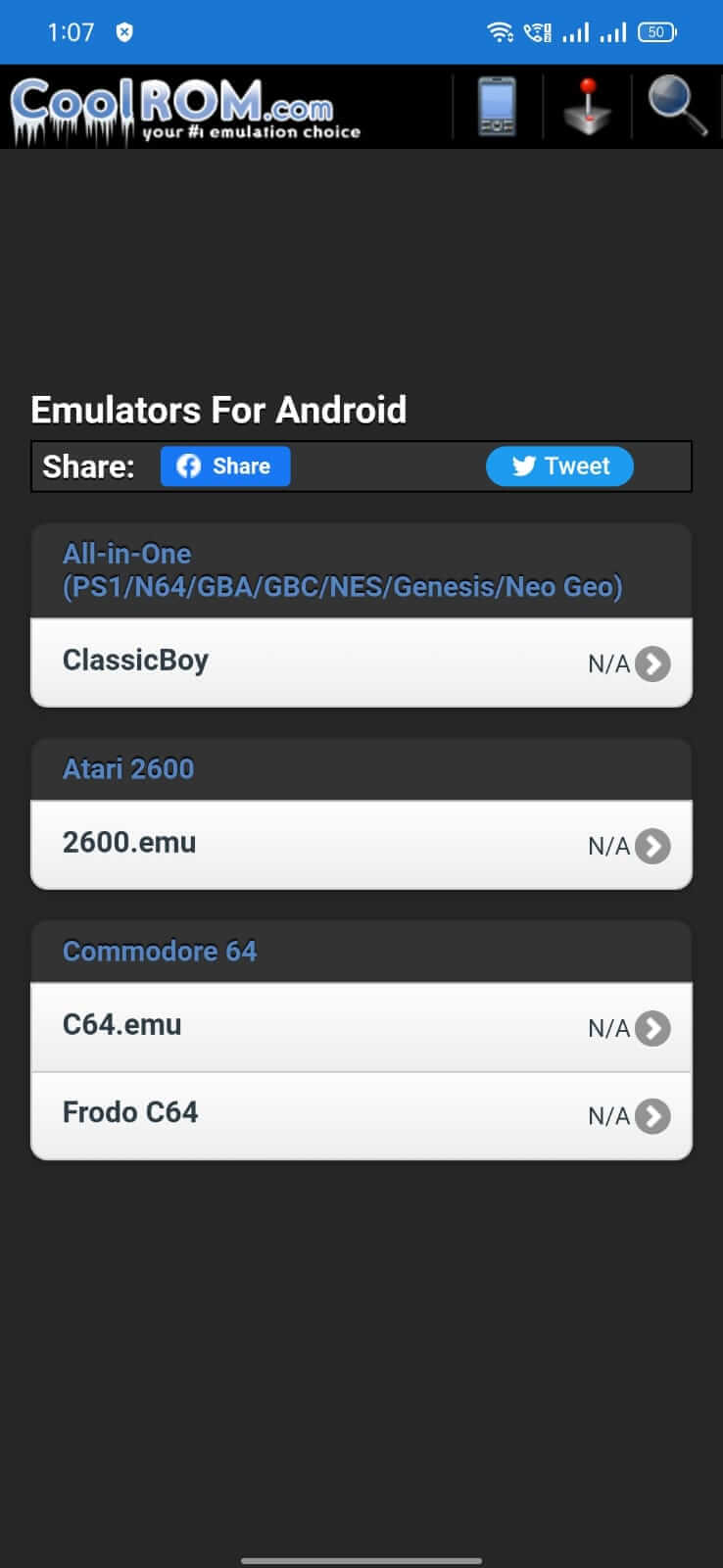 Screenshot CoolROM APK