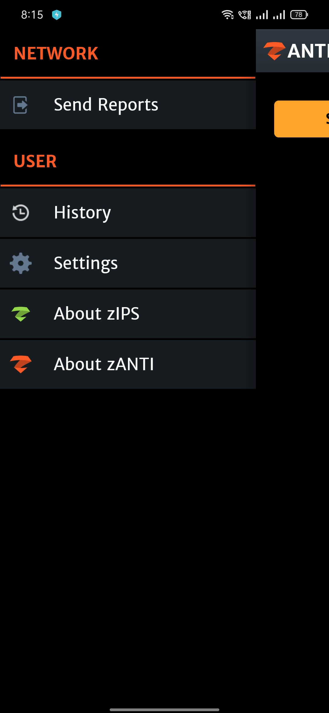Screenshot zAnti APK v3.20 untuk Cek Keamanan Jaringan Android