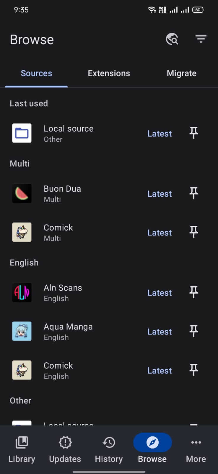 Screenshot Tachiyomi APK