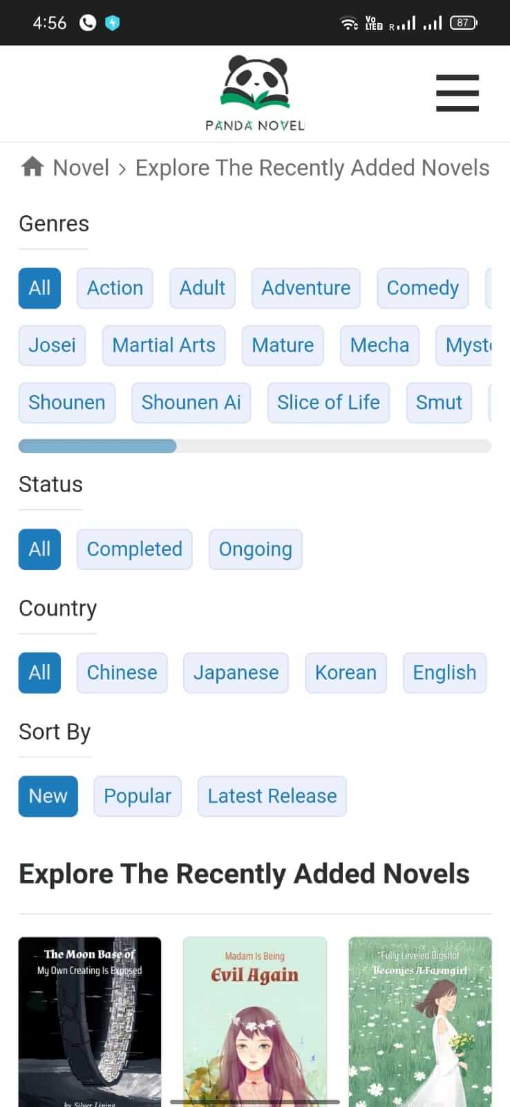 Screenshot Panda Novel APK v1.0.3