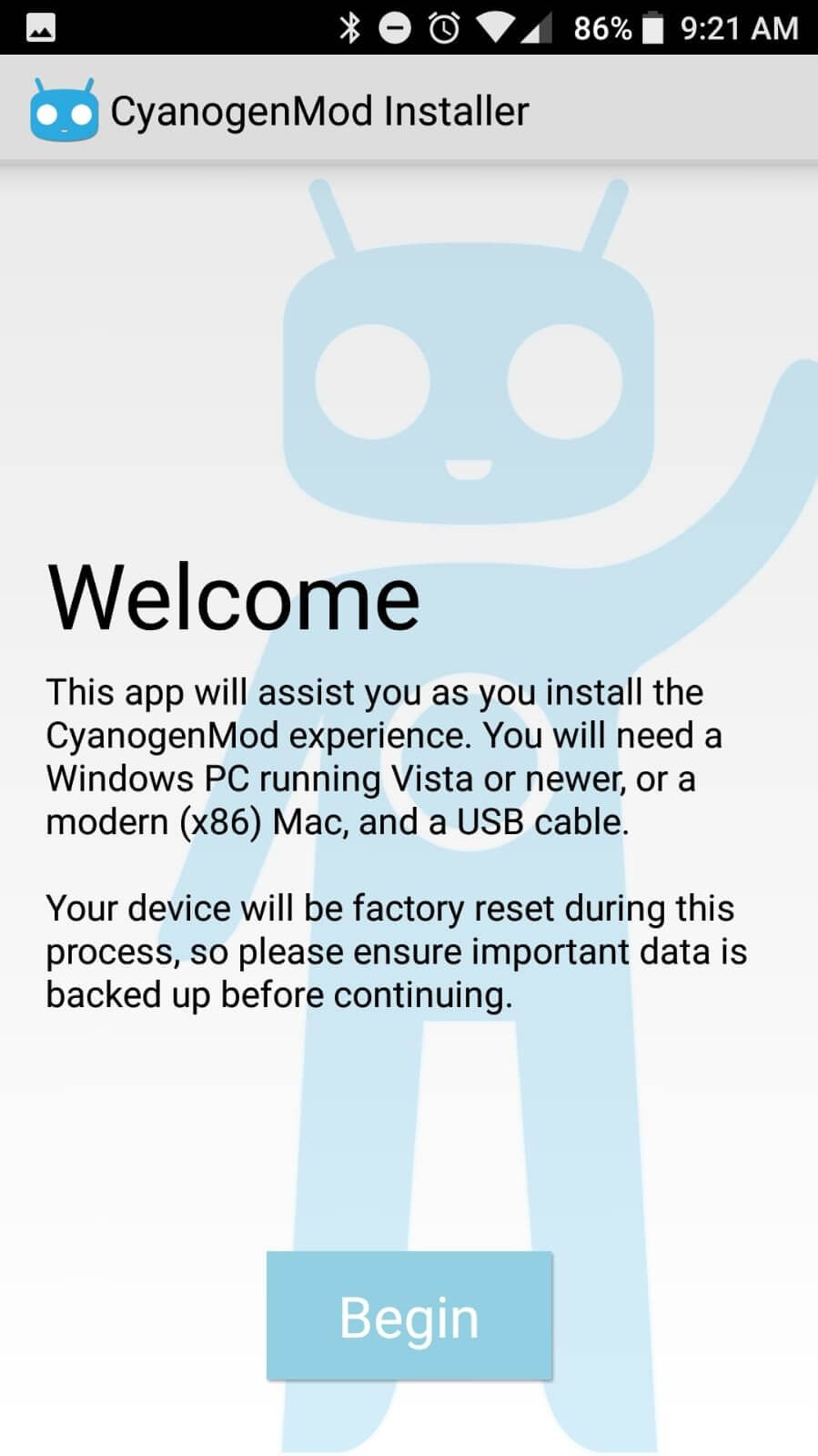 Screenshot CyanogenMod Installer APK v1.0.1.4
