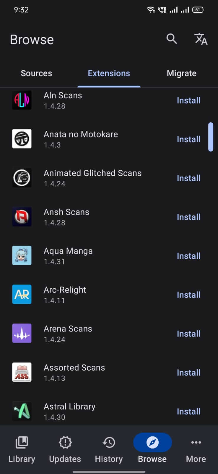 Screenshot Tachiyomi APK