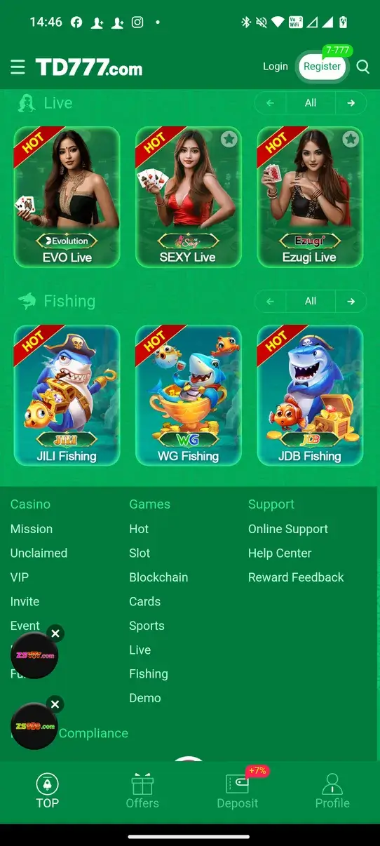 Screenshot TD777 APK Download Versi 1.1.22