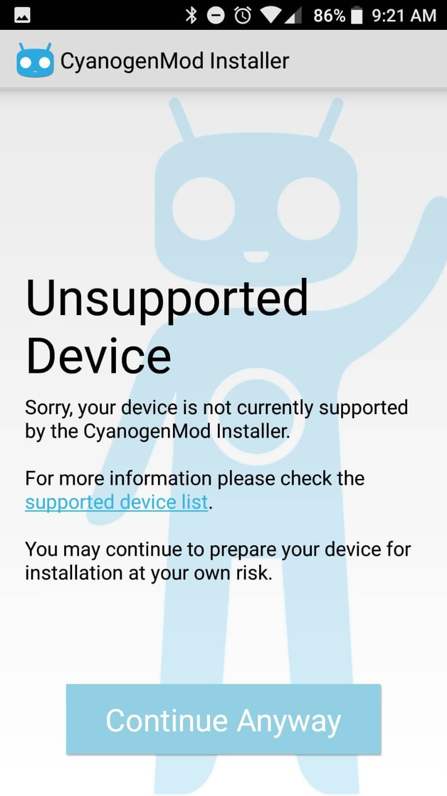 Screenshot CyanogenMod Installer APK v1.0.1.4