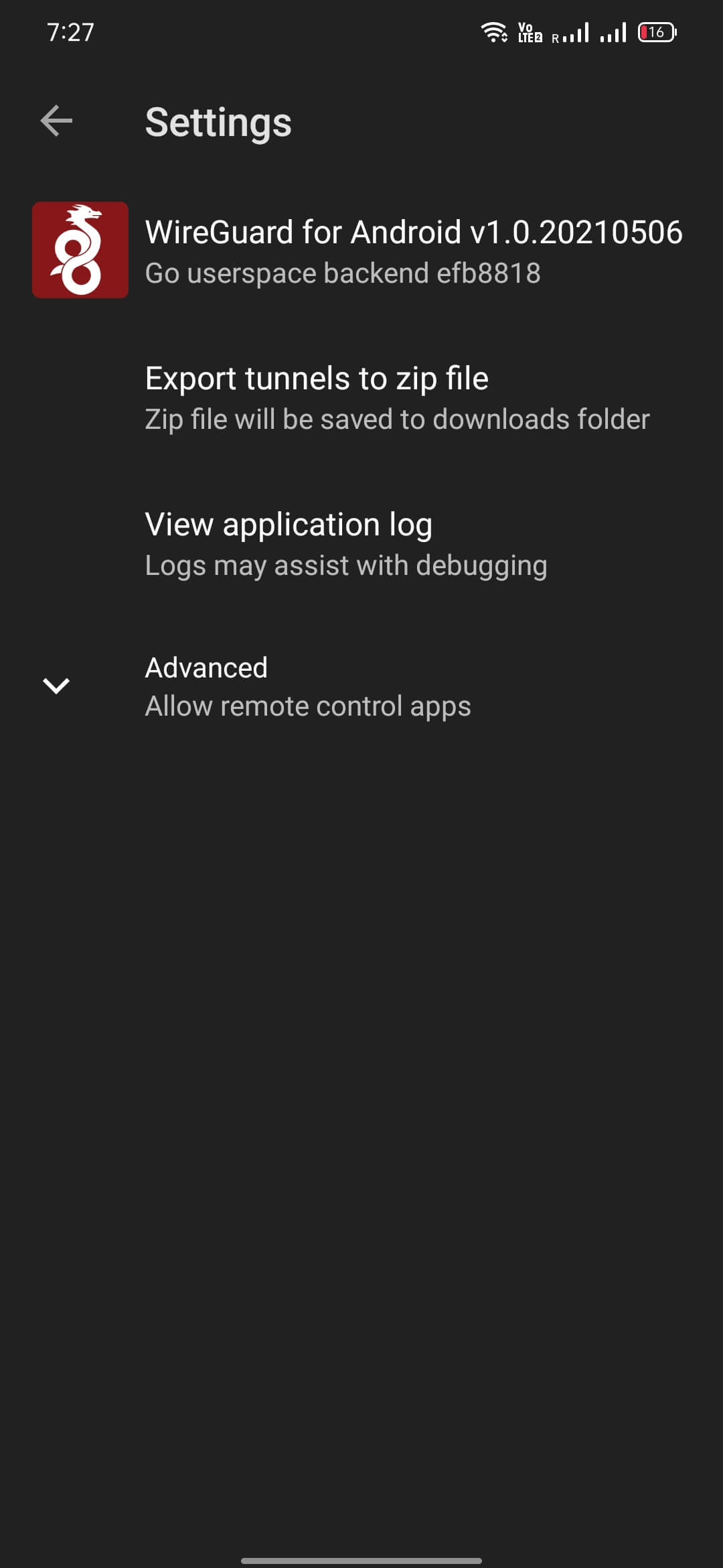 Screenshot WireGuard APK