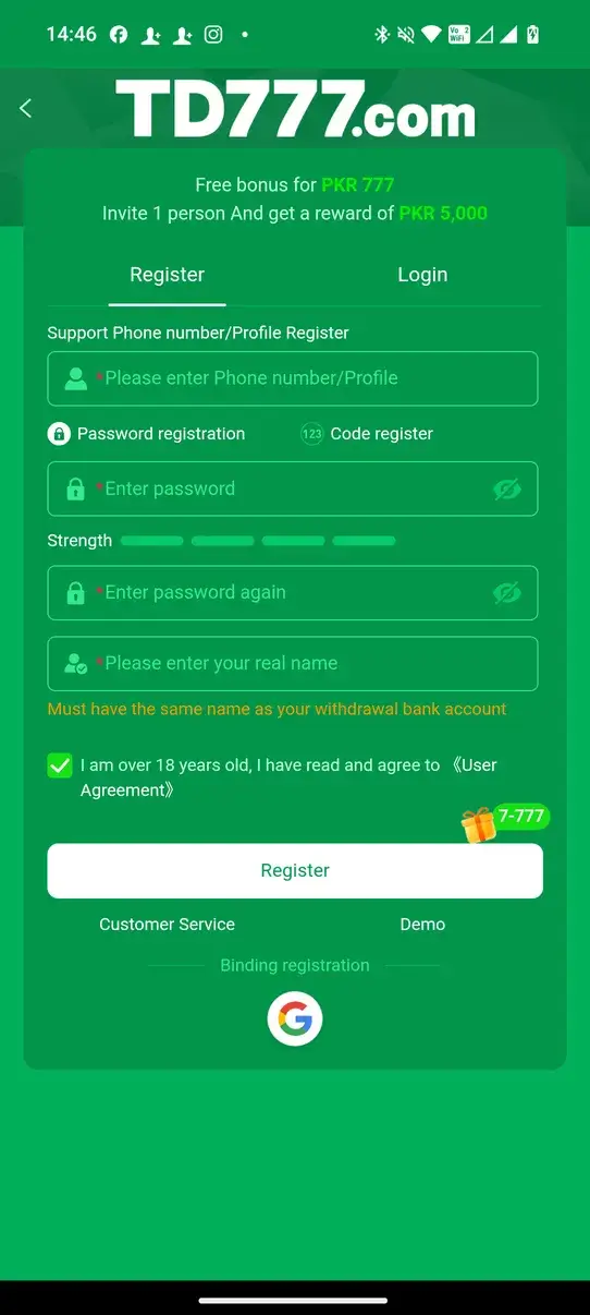 Screenshot TD777 APK Download Versi 1.1.22