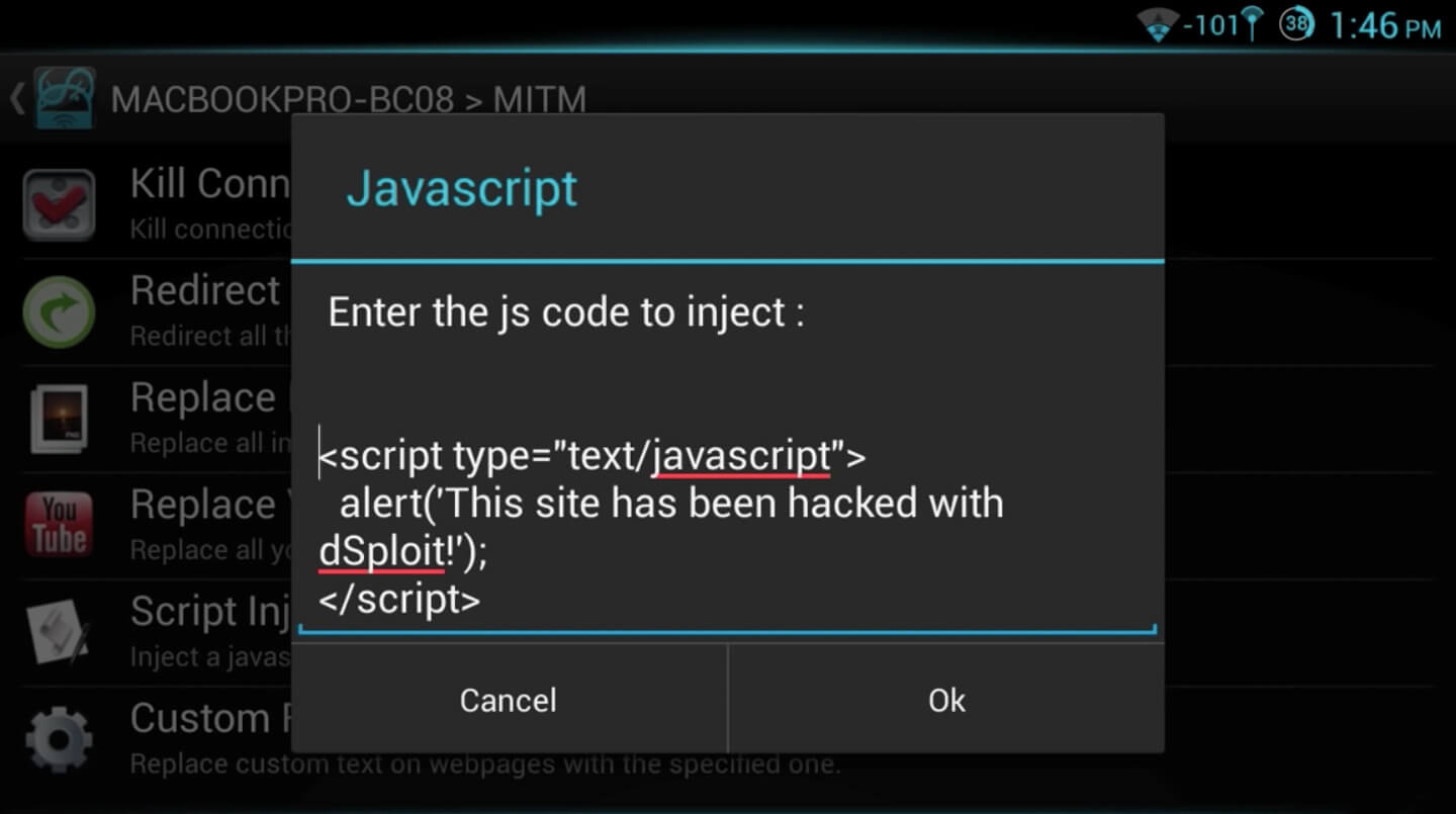 Screenshot dSploit APK v1.0.31b untuk Analisis Jaringan