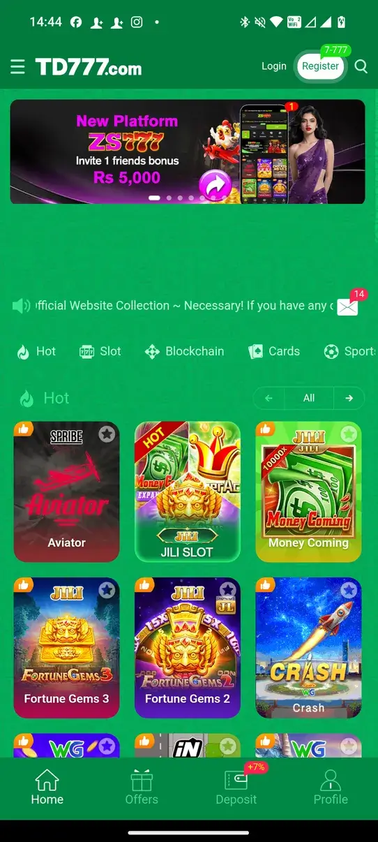 Screenshot TD777 APK Download Versi 1.1.22